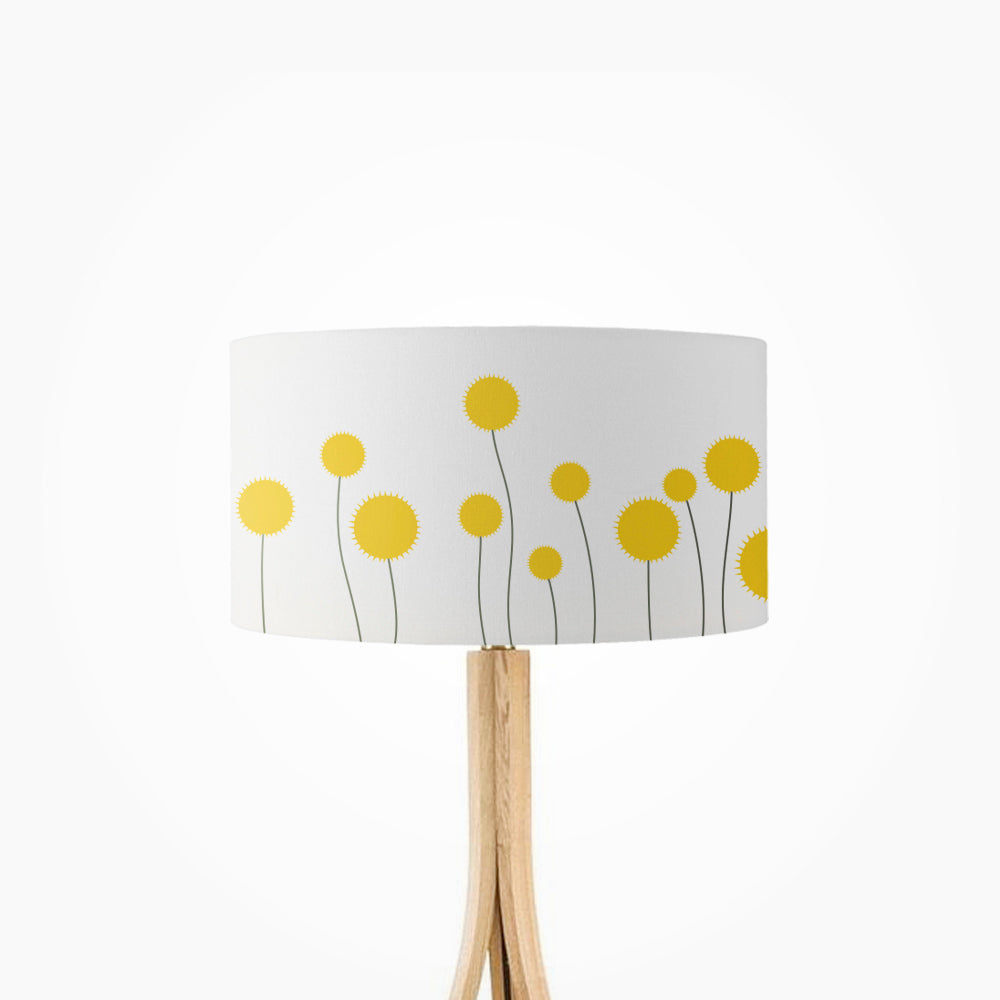 Yellow flowers with spikes drum lampshade, Diameter 35cm (14