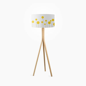 Yellow flowers with spikes drum lampshade, Diameter 35cm (14") - Mere Mere