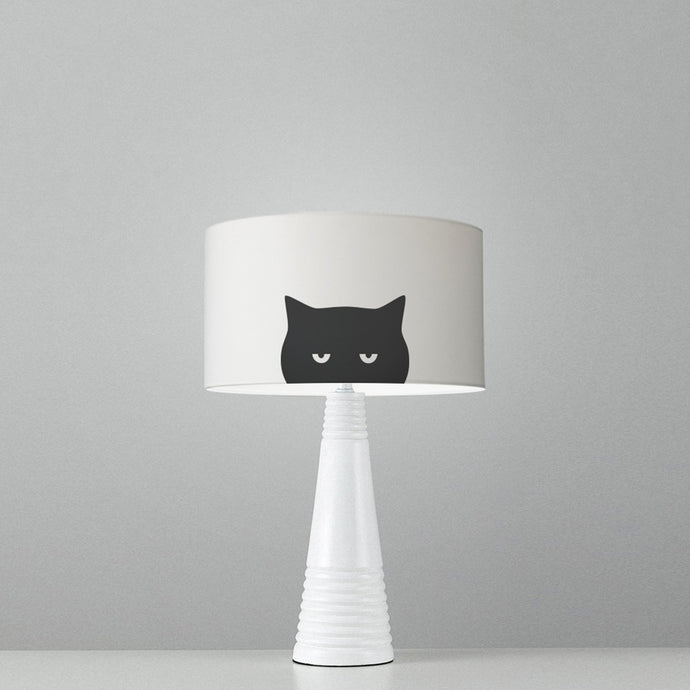 Grumpy Cat Black drum lampshade, Diameter 25cm (10