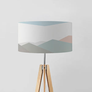 drum lampshade features a modern geometric pattern inspired by the stunning Italian landscape