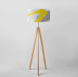 Marble with yellow pattern drum lampshade, Diameter 45cm (18") Tripod