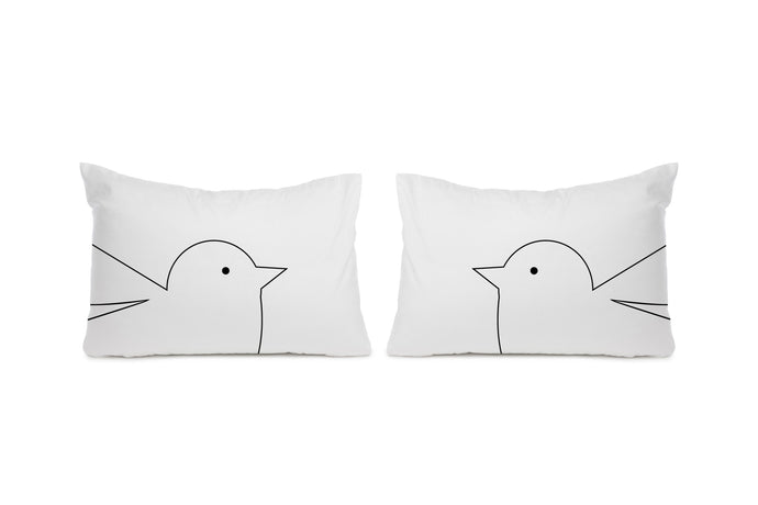 Bird Couple pair housewife pillowcases - Meretant Decor