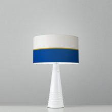 Load image into Gallery viewer, Navy and gold lines drum lampshade, Diameter 25cm (10&quot;) - Mere Mere