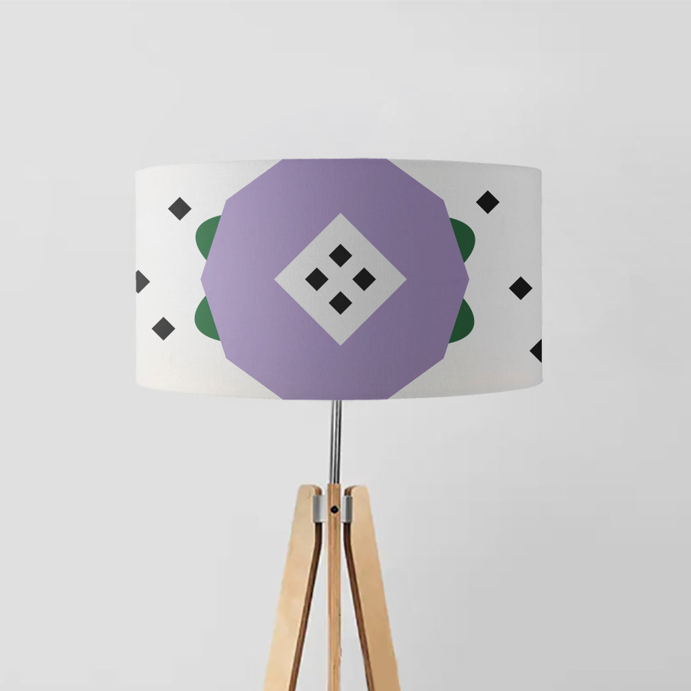 Pixel purple flower drum lampshade, Diameter 45cm (18