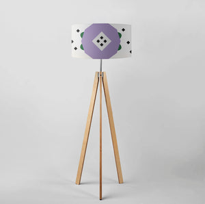 Pixel purple flower drum lampshade, Diameter 45cm (18")