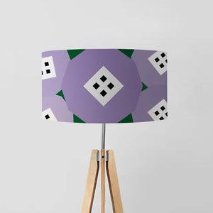 Pixel purple flowers drum lampshade, Diameter 45cm (18")