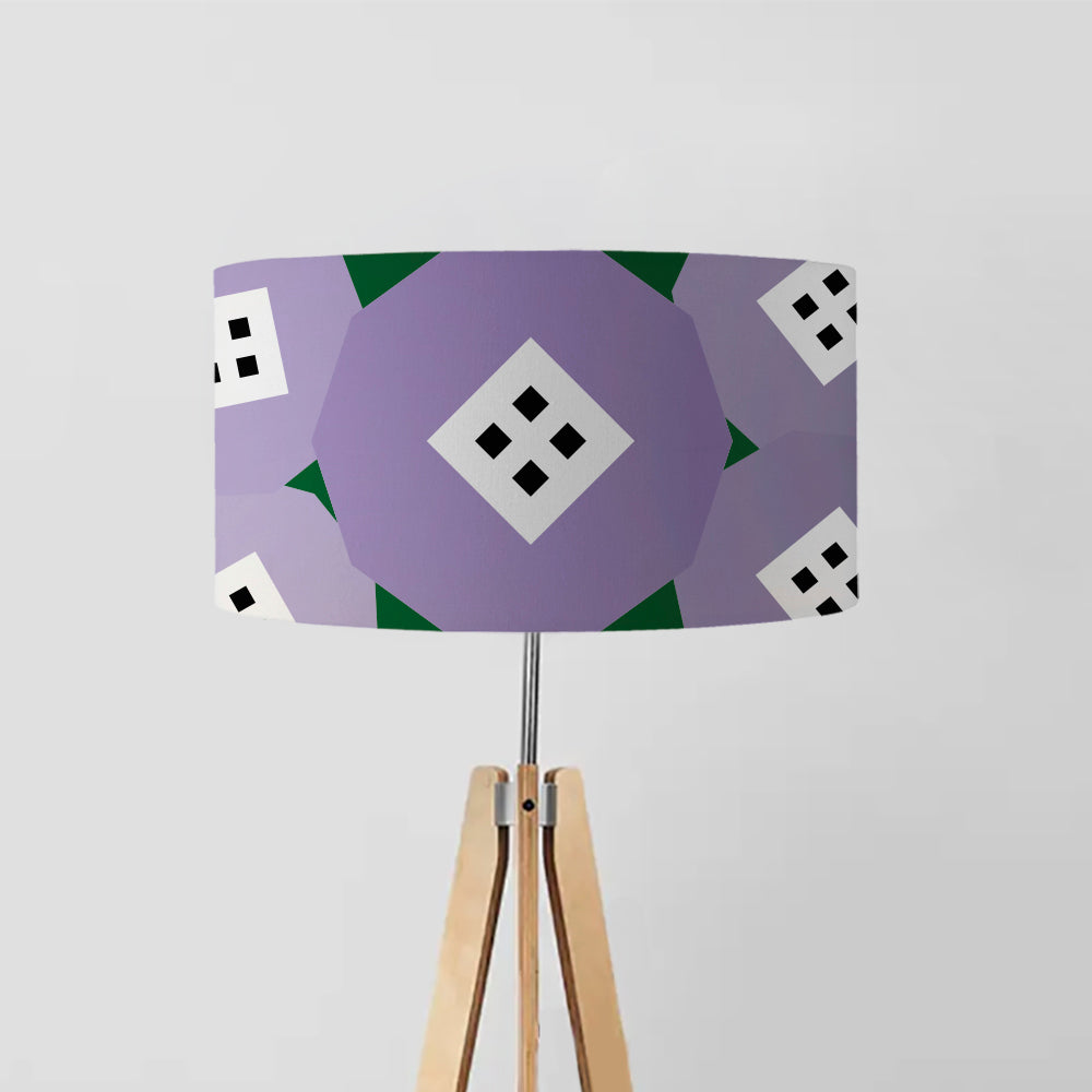 Pixel purple flowers drum lampshade, Diameter 45cm (18