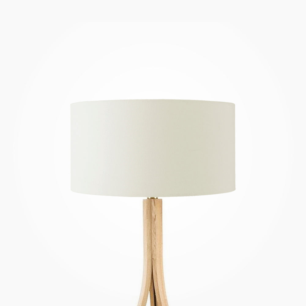 Silk plain off white drum lampshade, Diameter 35cm (14