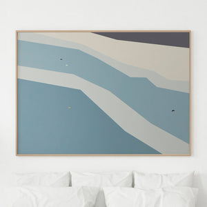 The "Swimmers" Contemporary Art Print is a stunning representation of the joy and freedom of summertime.
