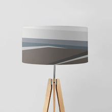 Load image into Gallery viewer, lampshade effortlessly marries the tranquility of a winter landscape with modern geometric patterns