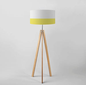 Yellow Line drum lampshade, Diameter 45cm (18") - Meretant Decor